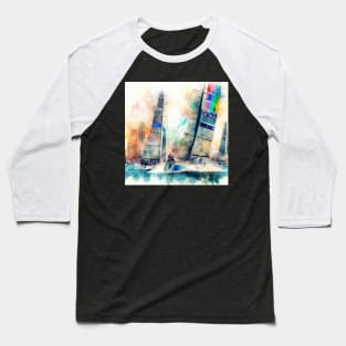 Abstract looking illustration of a sailboat race Baseball T-Shirt